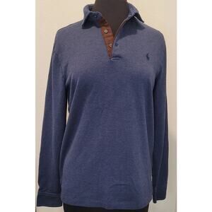 Ralph Lauren Jacquard Knit Polo M Long Sleeve Preppy